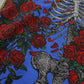 1990s Grateful Dead 25 25th Anniversary Print Skull and Roses Bertha Print T-Shirt Size XL