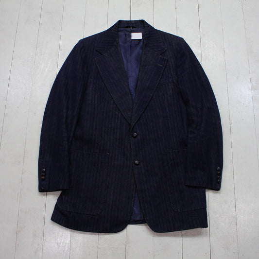 1970s/1980s Britches Navy Blue Blazer Suit Jacket Made in USA Size S/M