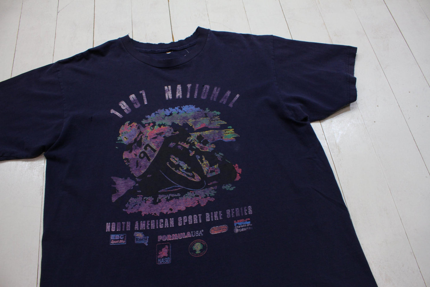 1990s 1997 National North American Sport Bike Series Motorcycle Racing T-Shirt Size XL