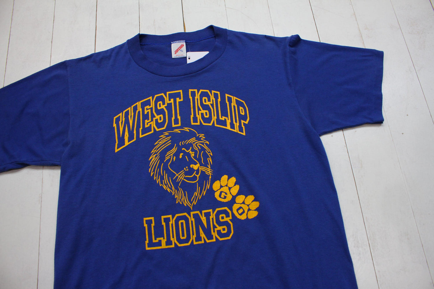 1980s Jerzees West Islip Lions T-Shirt Made in USA Size L