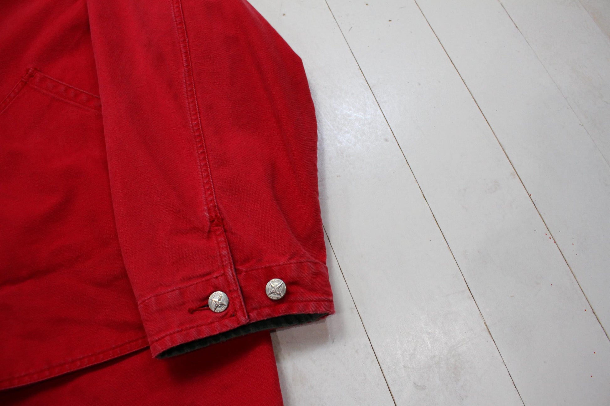 1980s/1990s Nautica Red Chore Work Jacket Size XL/XXL