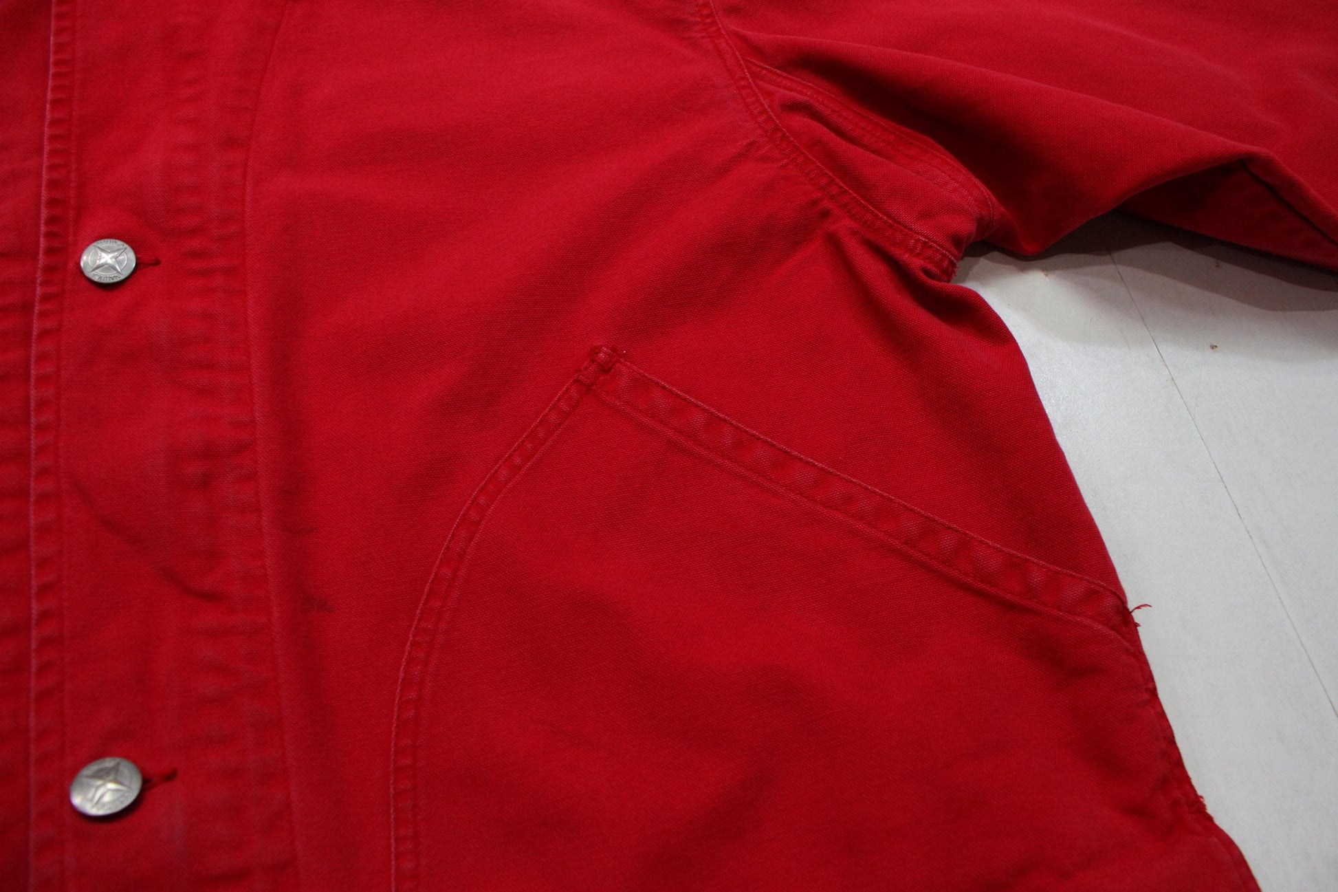 1980s/1990s Nautica Red Chore Work Jacket Size XL/XXL