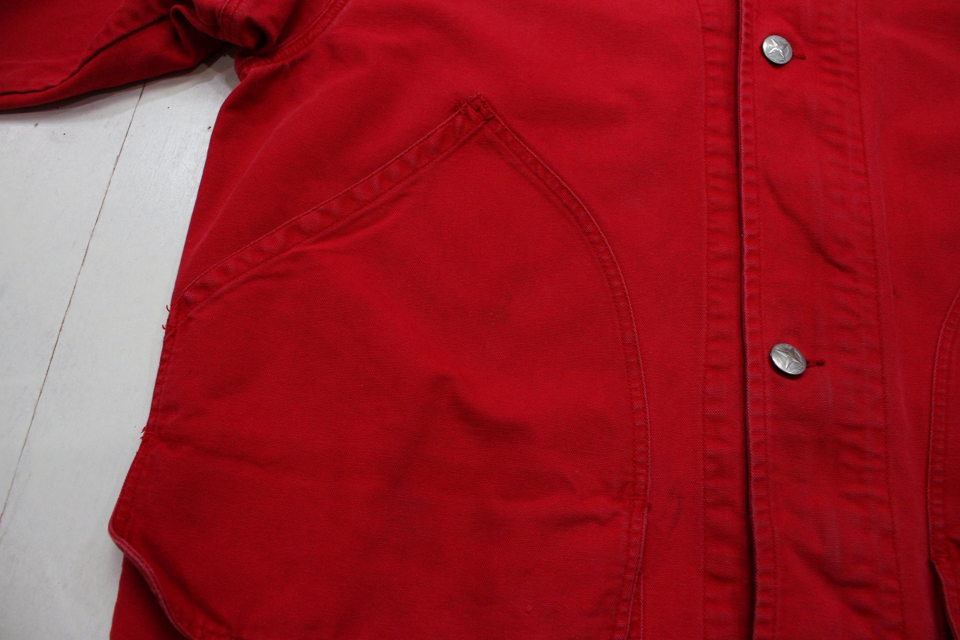 1980s/1990s Nautica Red Chore Work Jacket Size XL/XXL