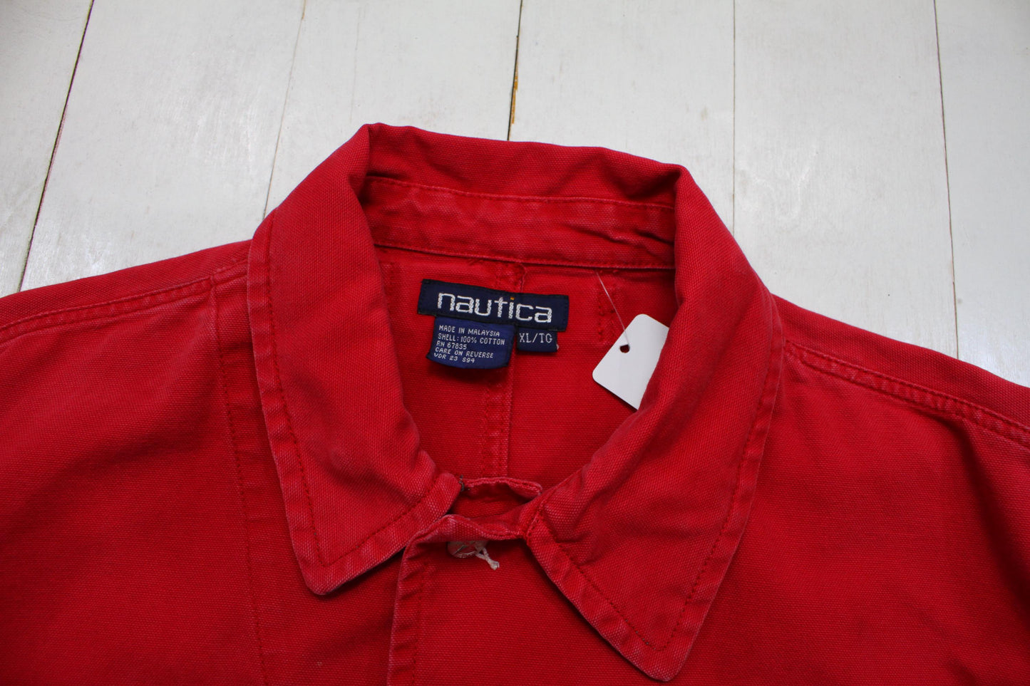 1980s/1990s Nautica Red Chore Work Jacket Size XL/XXL