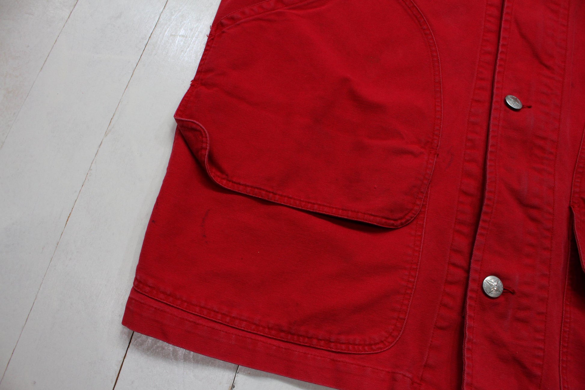 1980s/1990s Nautica Red Chore Work Jacket Size XL/XXL