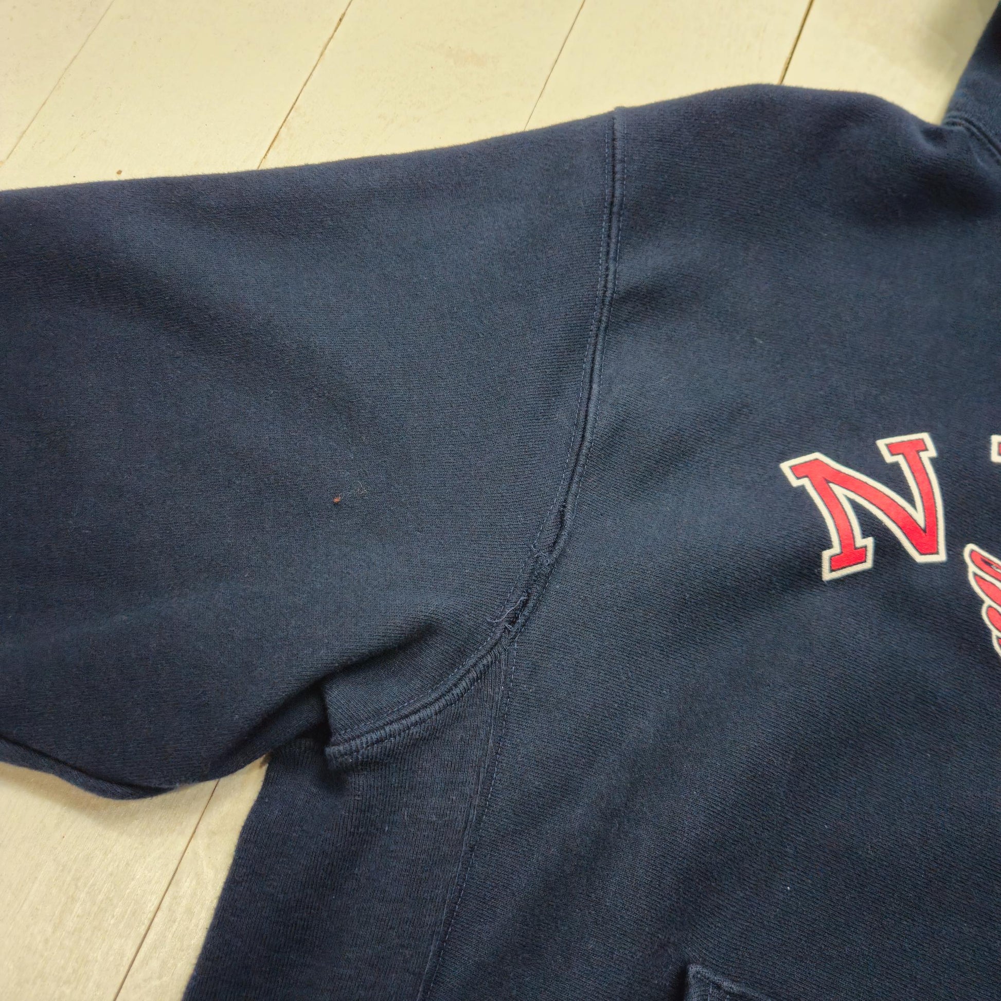 2000s Y2K Champion Blue NYAC New York Athletic Club Reverse Weave Hoodie Sweatshirt Size M/L