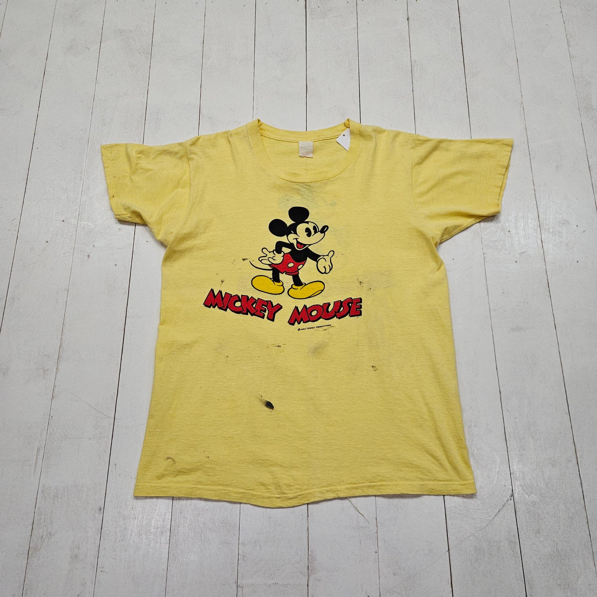 1970s Tropix Togs Walt Disney Productions Mickey Mouse Double Sided Print T-Shirt Made in USA Size M