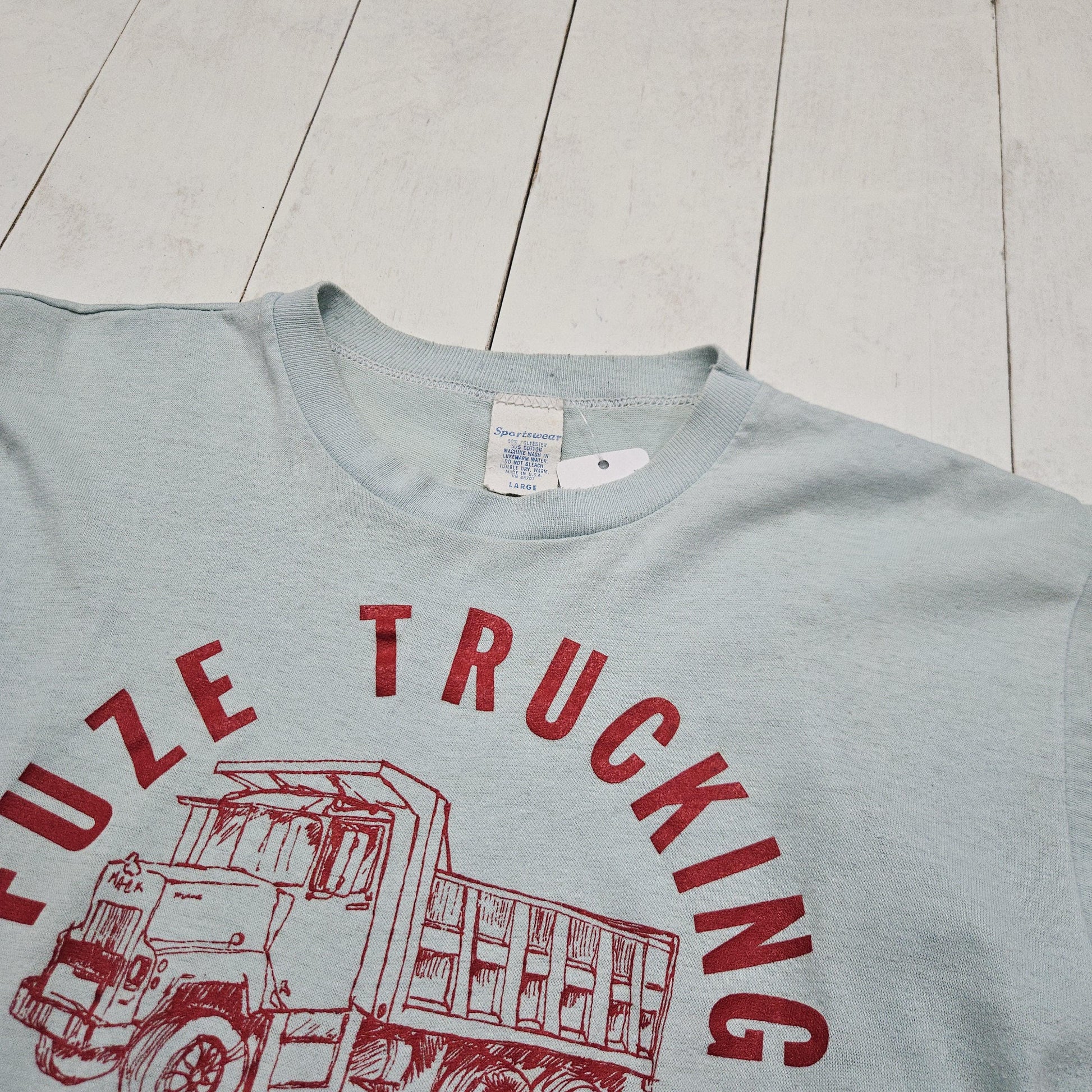 1980s Fuze Trucking Dump Truck Print T-Shirt Made in USA Size S/M