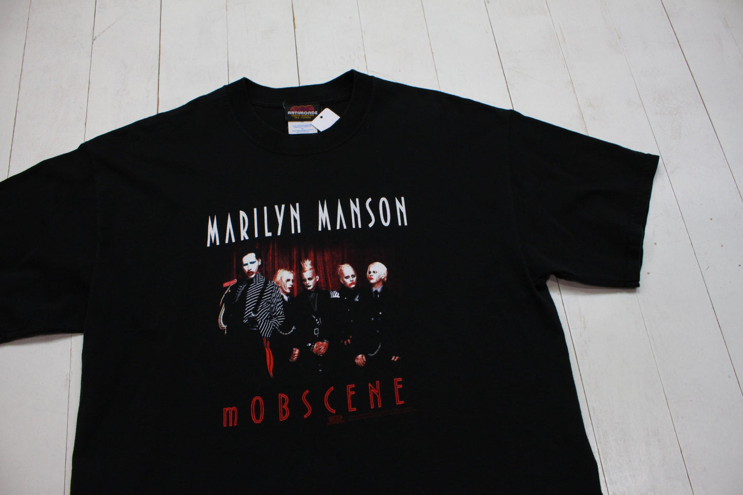 2000s 2003 Y2K Artimonde Marilyn Manson Mobscene Heavy Metal Band T-Shirt Size XL