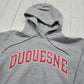 2000s Y2K Grey Champion Duquesne University Hoodie Sweatshirt Size S/M