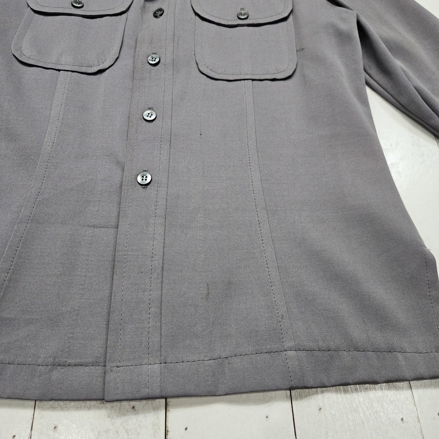 1970s Wright Grey Leisure Suit Jacket Size M