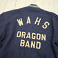 1970s Standard Pennant Blue WAHS Dragon Band Quilted Lined Wool Varsity Letterman Jacket Size M