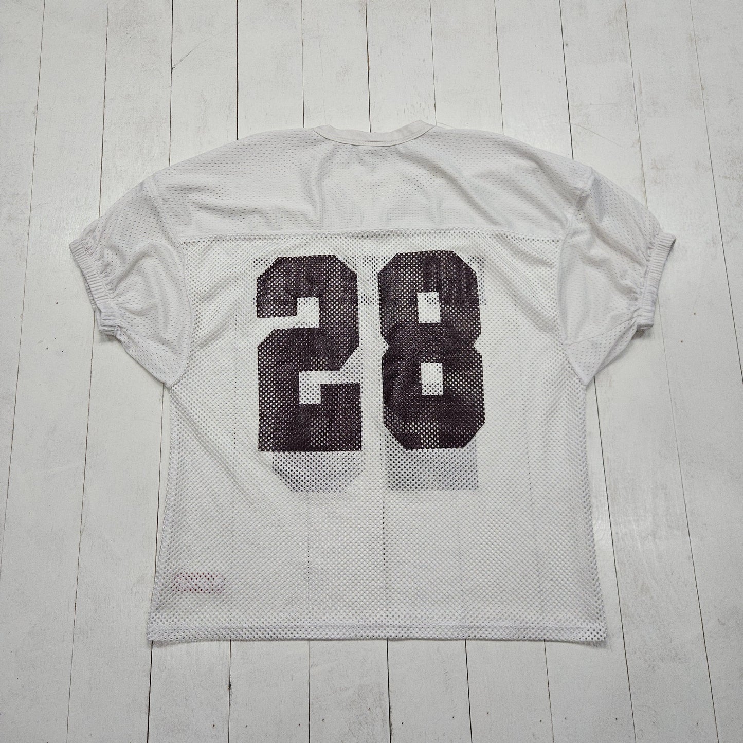 1990s Riddell Brother Rice High School White 28 Practice Football Jersey Size L