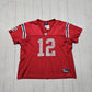 2000s Y2K Reebok New England Patriots Tom Brady 12 Red Authentic NFL Football Jersey Size M