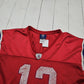 2000s Y2K Reebok New England Patriots Tom Brady 12 Red Authentic NFL Football Jersey Size M