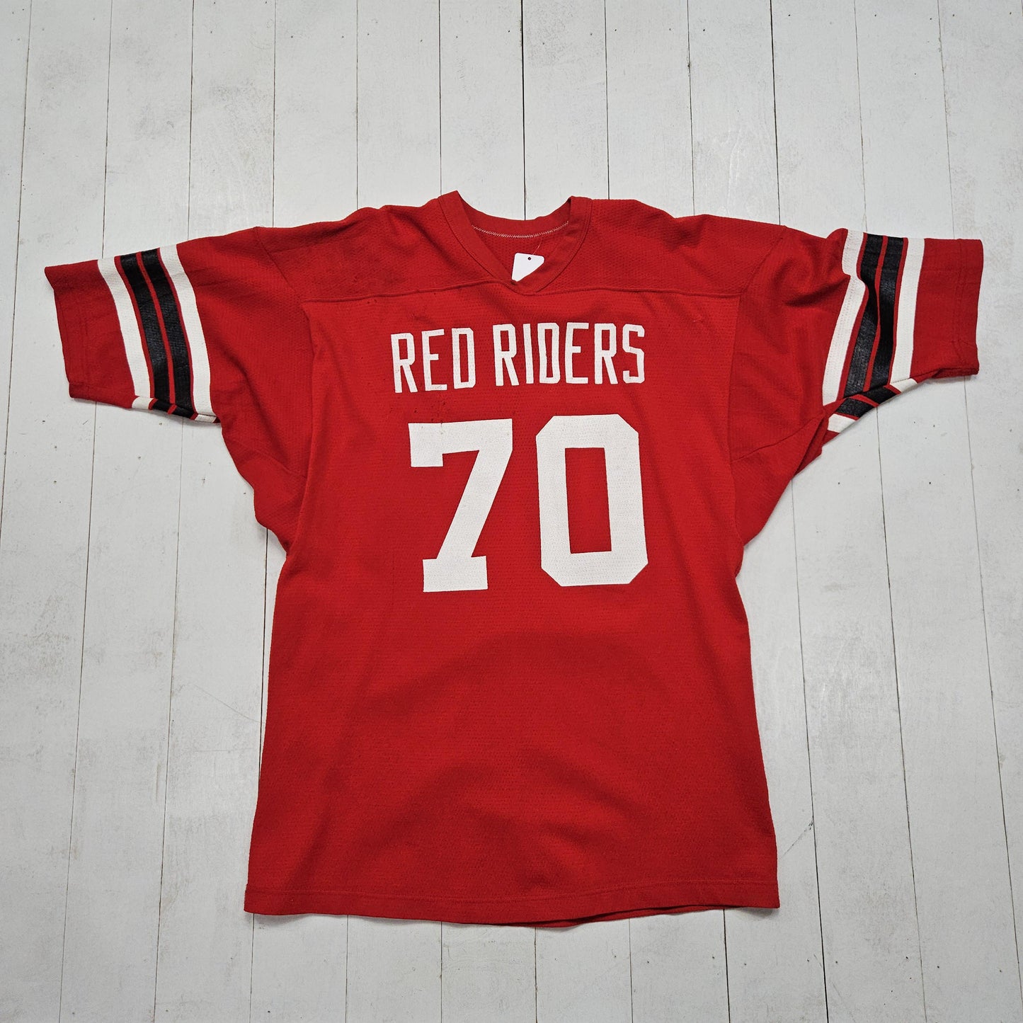 1960s/1970s Russell Athletic Red Riders Football Jersey Made in USA Size L