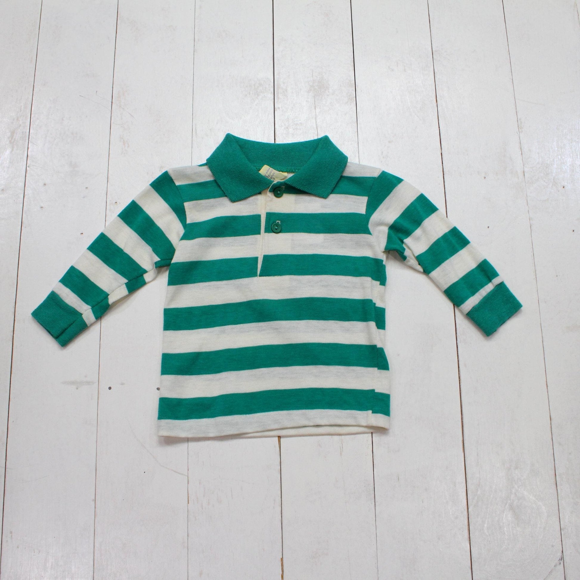 1980s/1990s Padington Bear by Wonder Knit Long Sleeve Polo Shirt Made in USA Kid's Size 2T