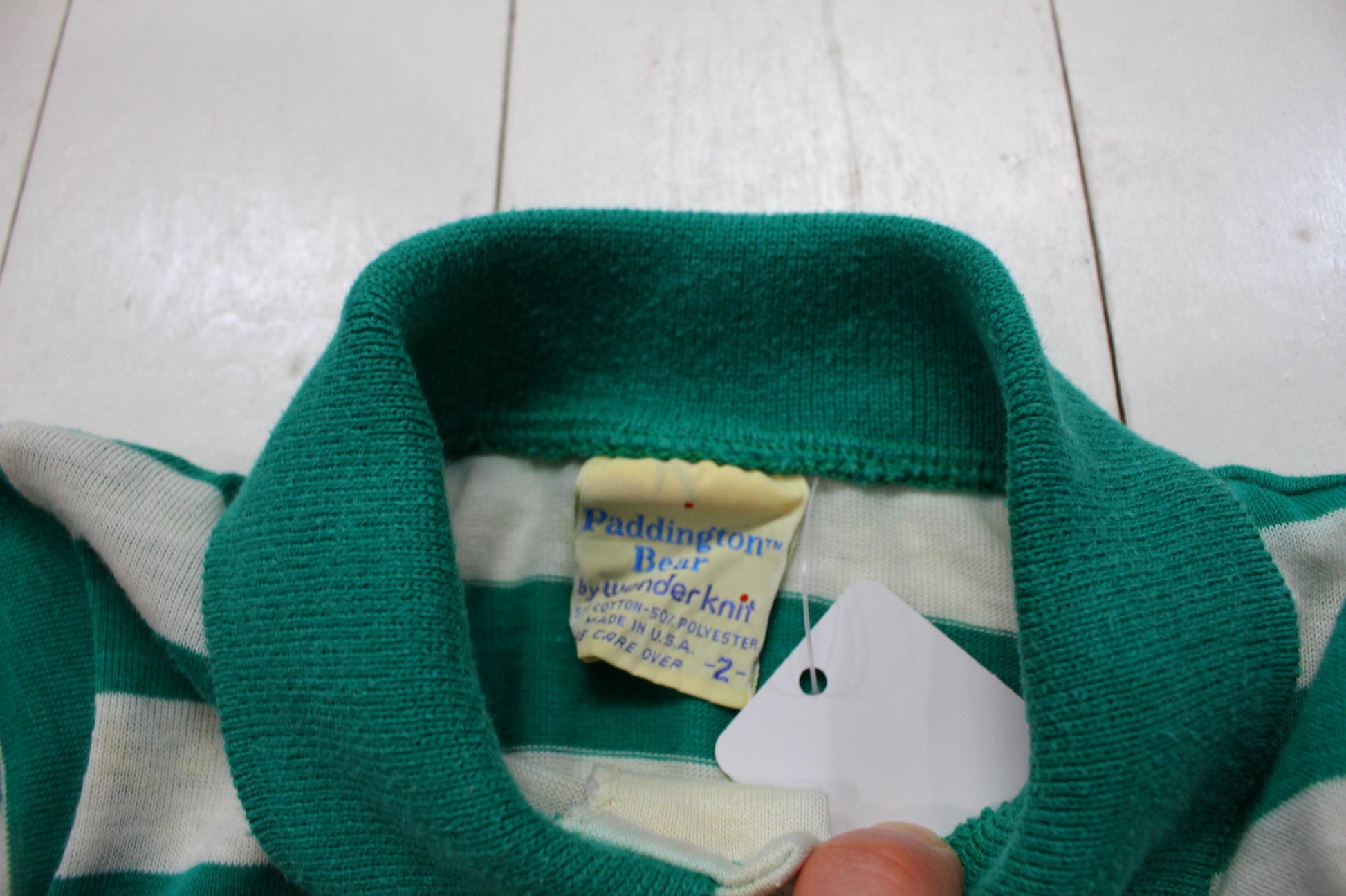 1980s/1990s Padington Bear by Wonder Knit Long Sleeve Polo Shirt Made in USA Kid's Size 2T