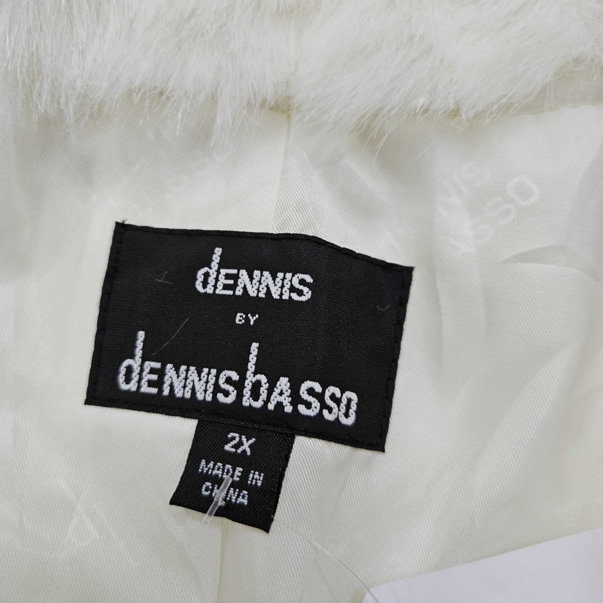 1980s/1990s Dennis Basso White Faux Fur Coat Jacket Women's Size 3XL+