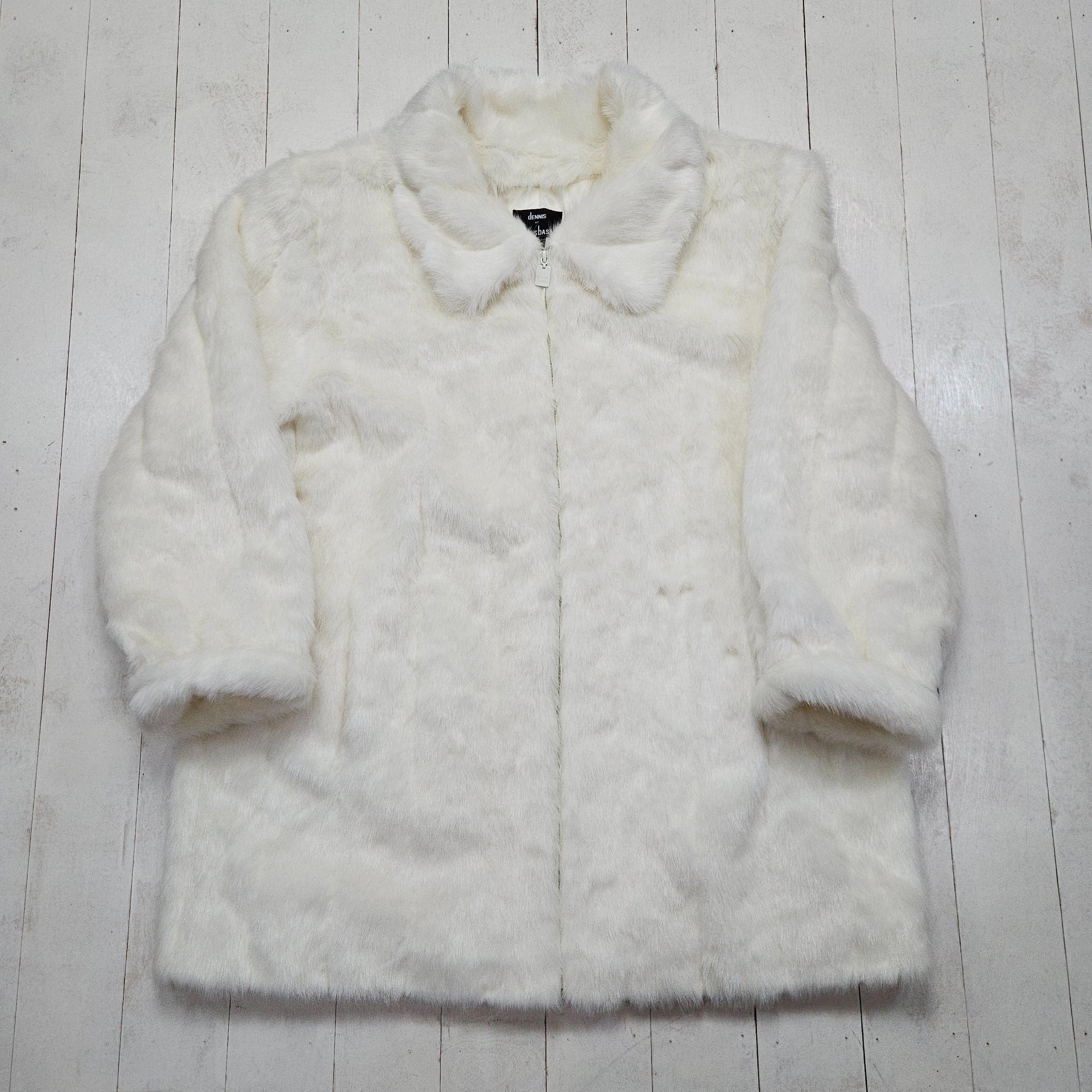 1980s/1990s Dennis Basso White Faux Fur Coat Jacket Women's Size 3XL+