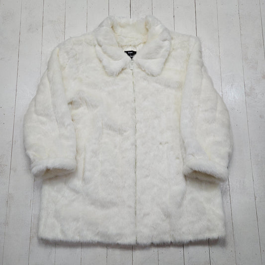 1980s/1990s Dennis Basso White Faux Fur Coat Jacket Women's Size 3XL+