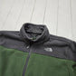 2010s The North Face TNF Green Grey Full Zip Fleece Sweatshirt Jacket Size L