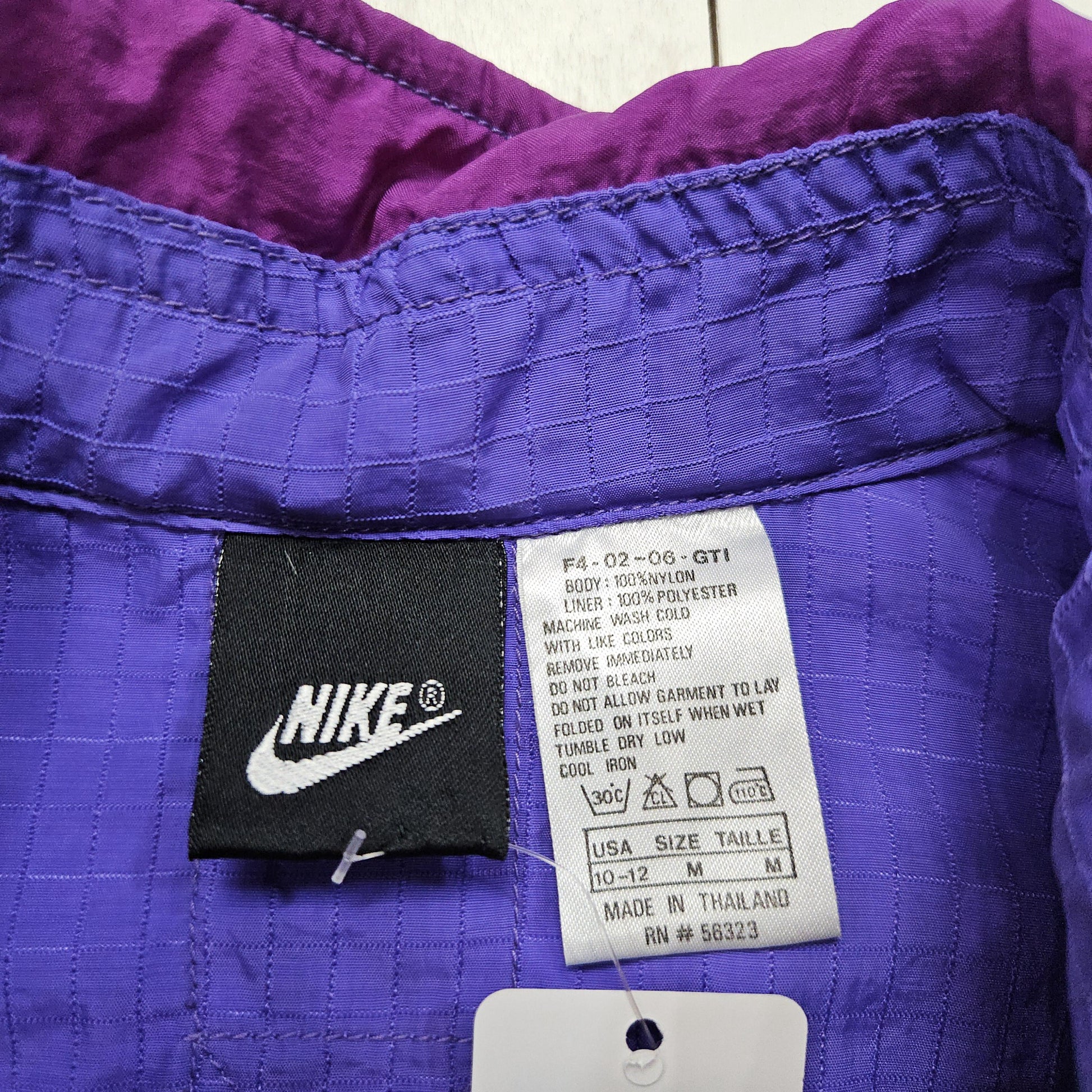 1990s Nike Purple Colour Block Windbreaker Jacket Size M