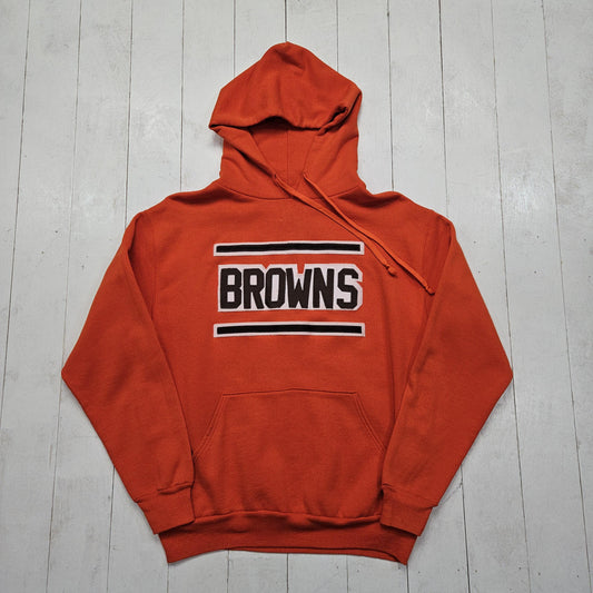 1980s Logo 7 Orange Cleveland Browns NFL Hoodie Sweatshirt Made in USA Size M/L