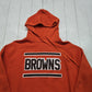 1980s Logo 7 Orange Cleveland Browns NFL Hoodie Sweatshirt Made in USA Size M/L