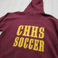 1990s Russell Athletic Burgundy Bucs CHHS Scocer Hoodie Sweatshirt Size L/XL