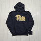 2010s Champion Blue Pittsburgh University Embroidered Spellout Hoodie Sweatshirt Size S