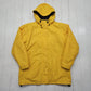 2000s Y2K Lands' End Yellow Vinyl Fleece Lined Rain Jacket Size M/L