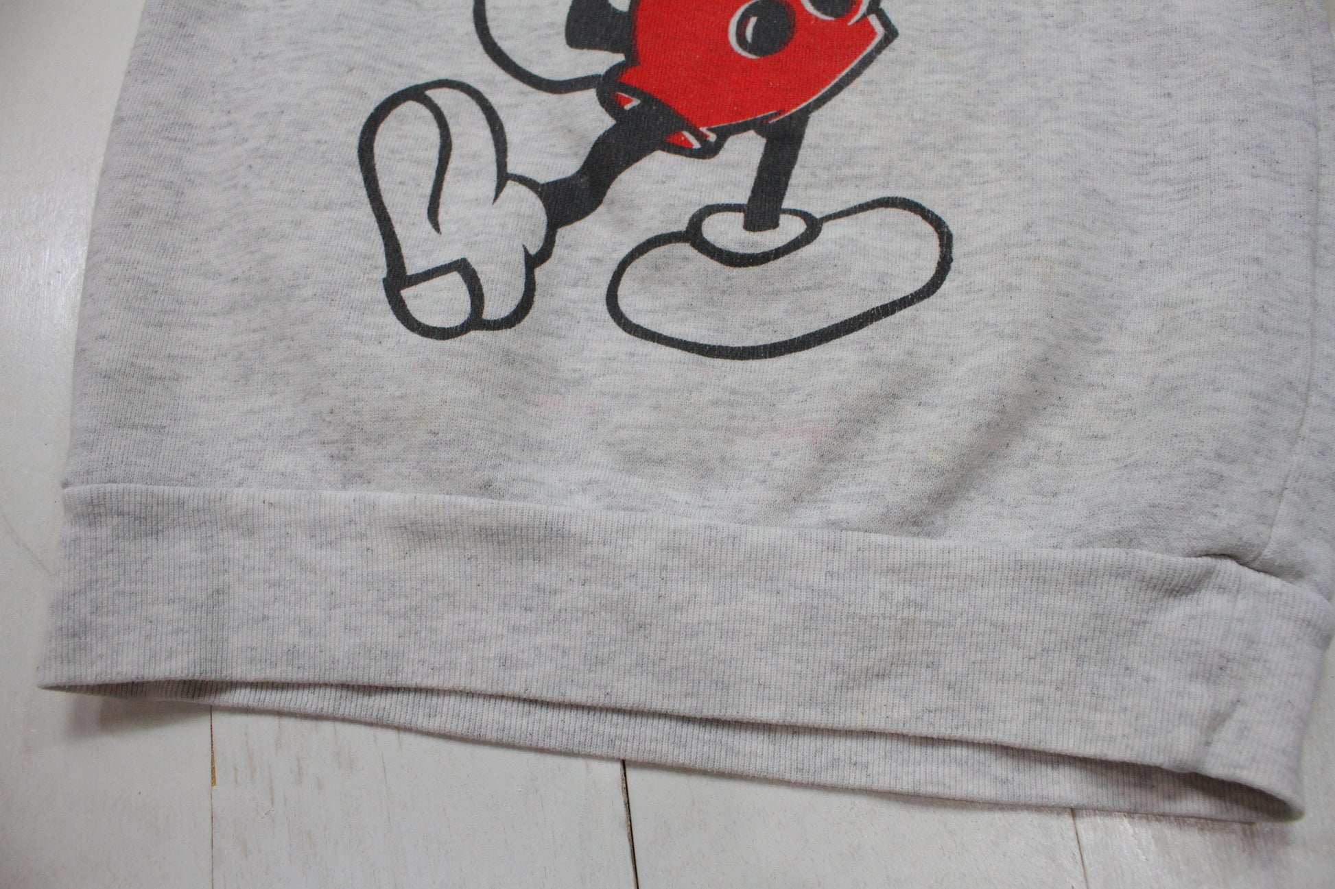 1980s Disney Grey Mickey Mouse Sweatshirt Made in USA Kid's Size M/L