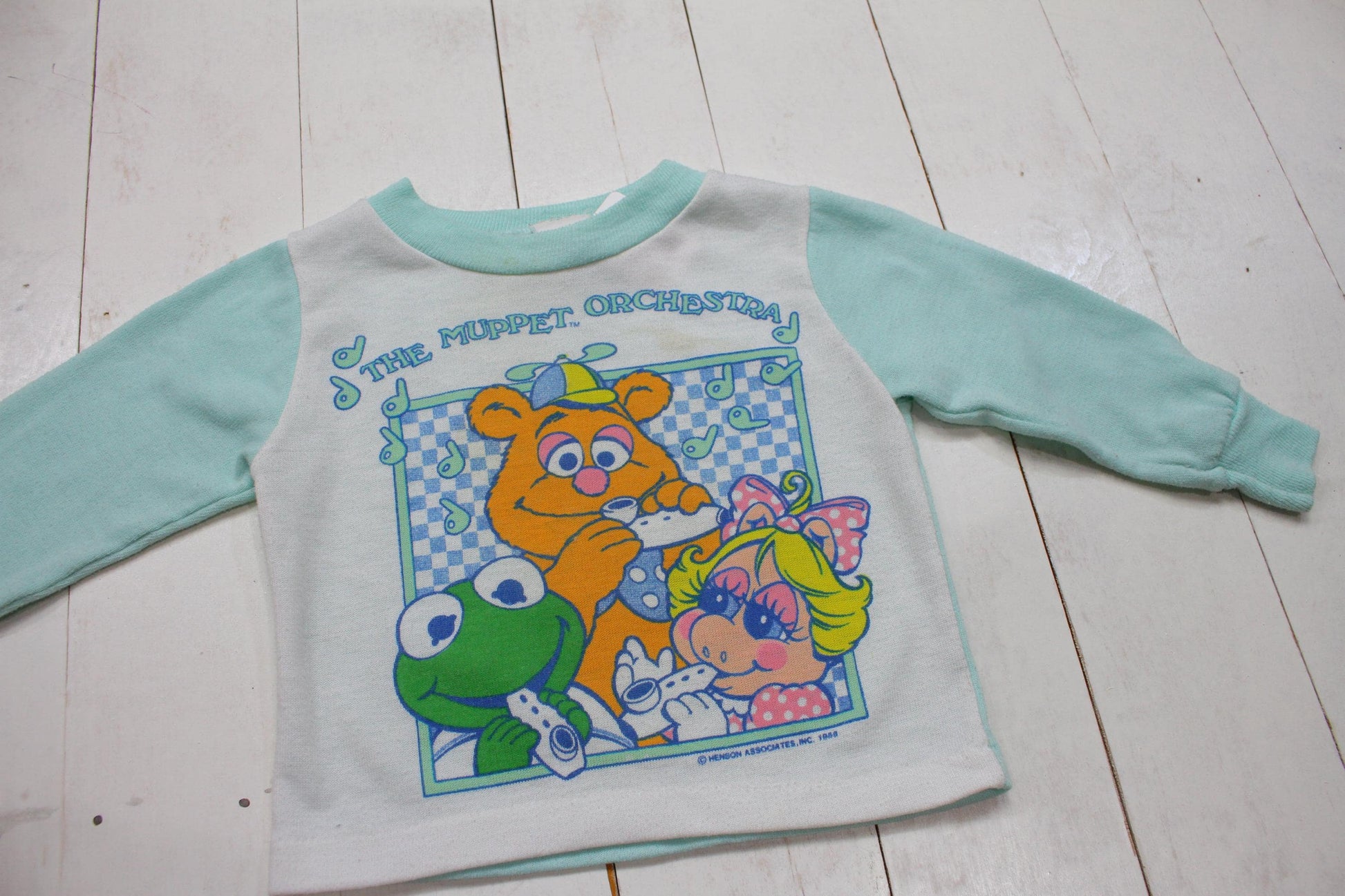 1980s 1988 Toddletime JC Penney The Muppets Orchestra Kermit Ms Piggy Long Sleeve T-Shirt Made in USA Size T2