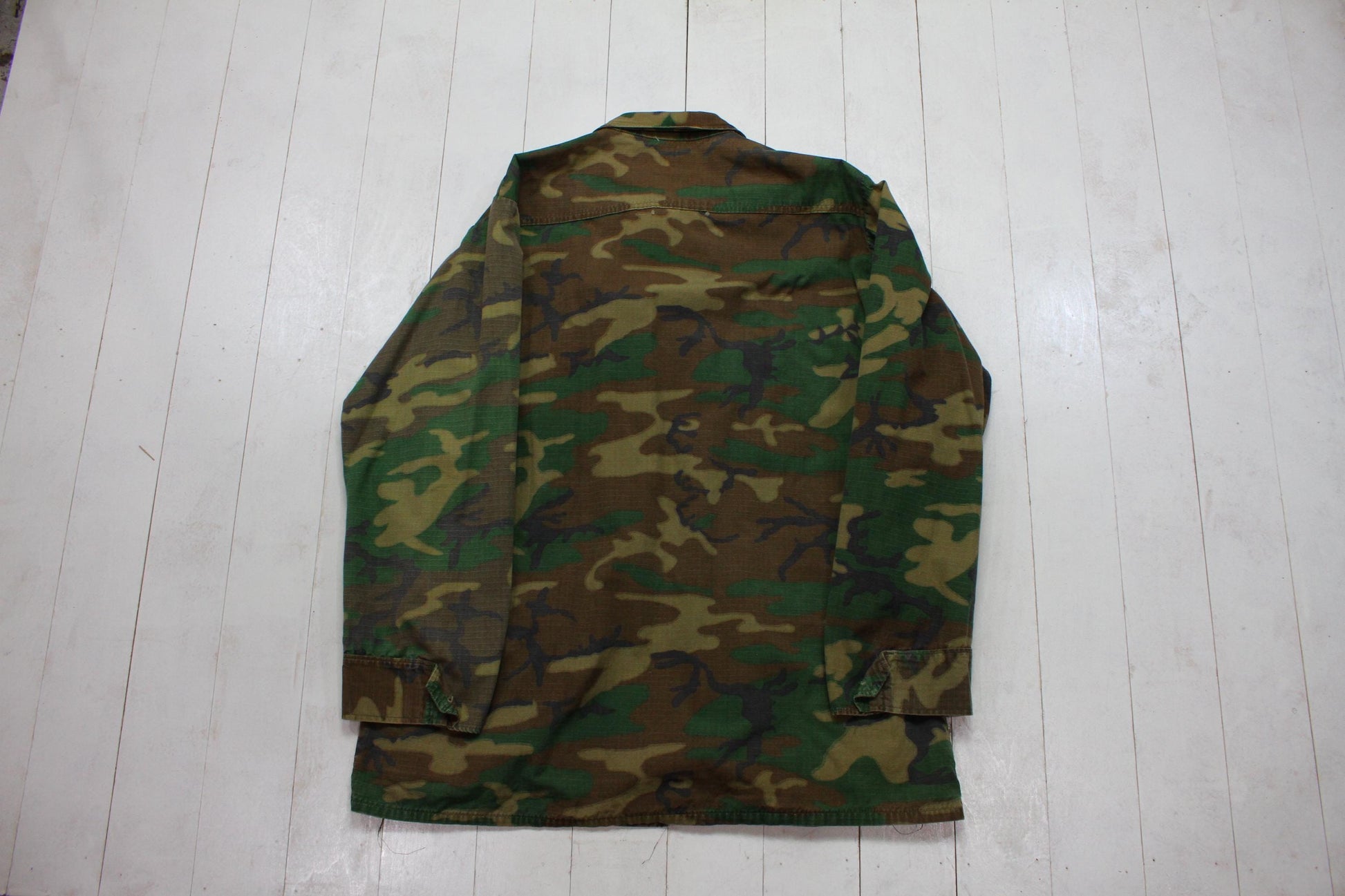 1970s US Military ERDL Camo BDU Shirt Jacket Size xl