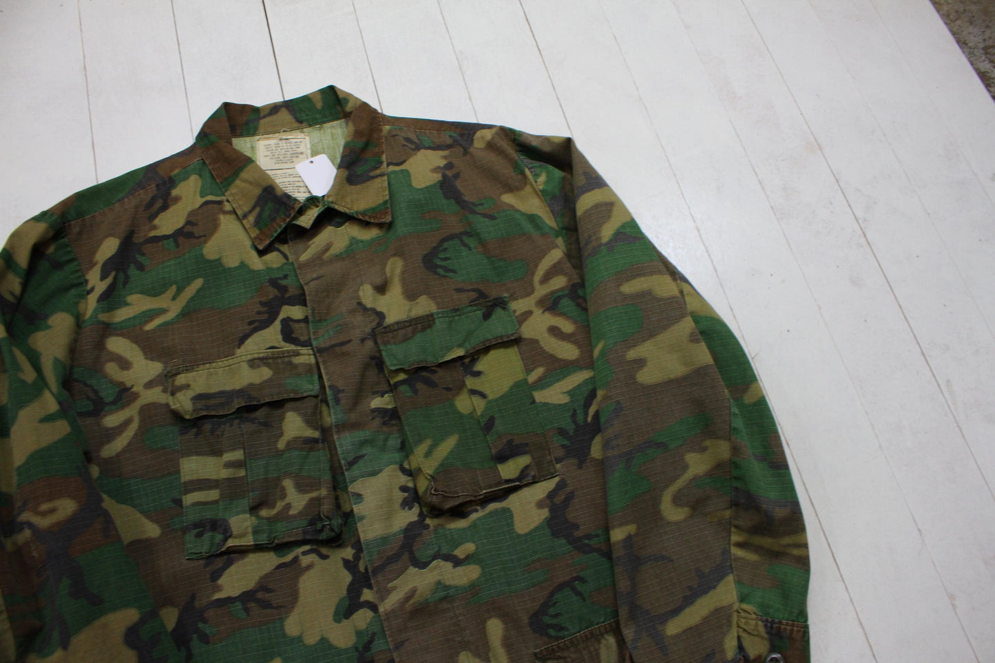 1970s US Military ERDL Camo BDU Shirt Jacket Size xl