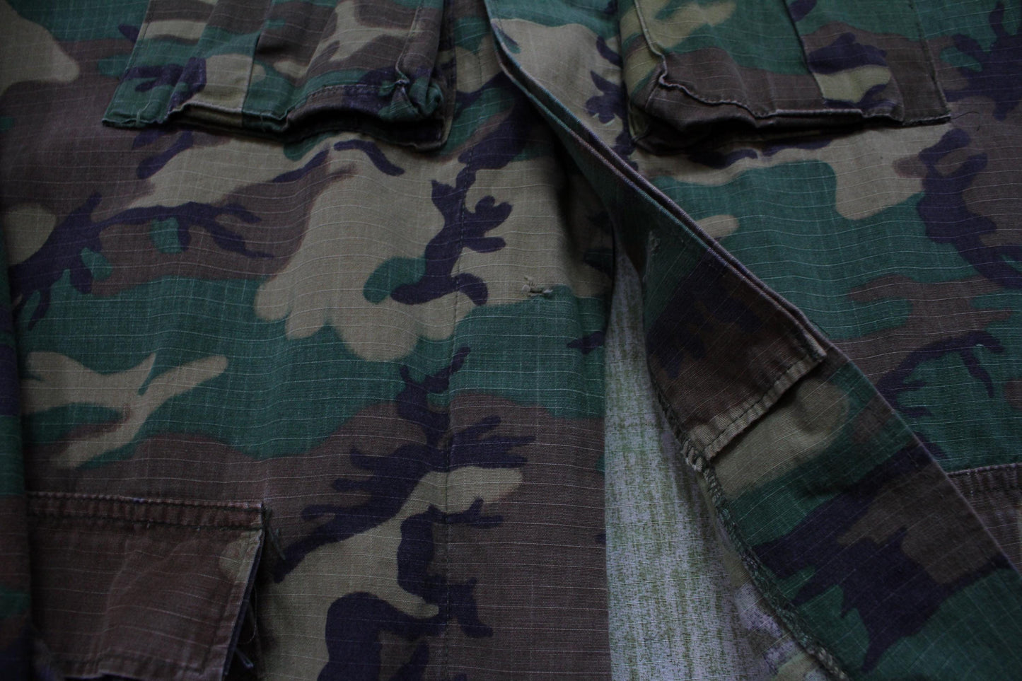 1970s US Military ERDL Camo BDU Shirt Jacket Size xl