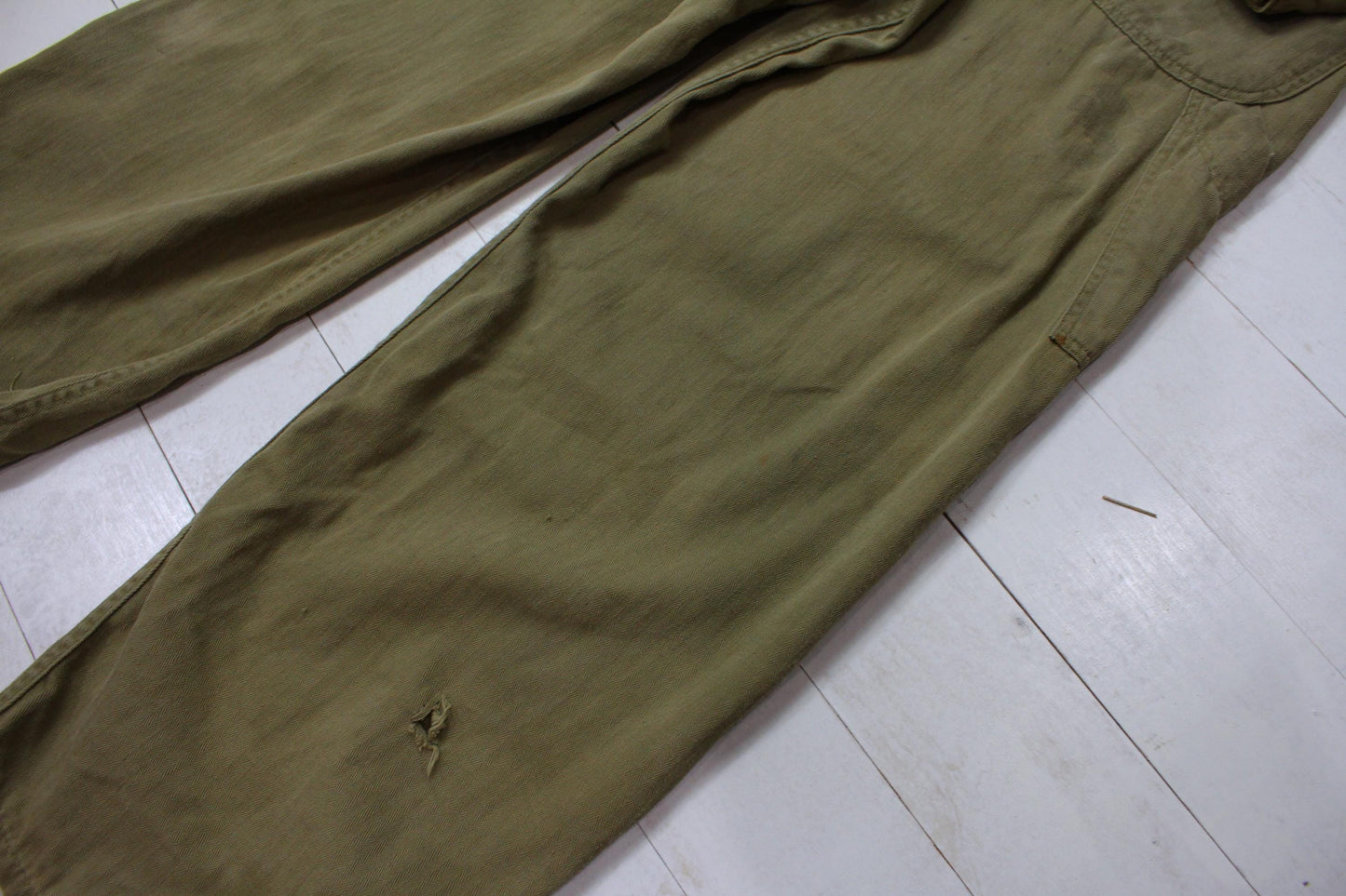 1950s/1960s Olive Green HBT Coveralls Laurel Wreath Buttons Size S/M