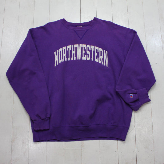 1990s Champion Northwestern University Collegiate Sweatshirt Princess Diana Size XL/XXL