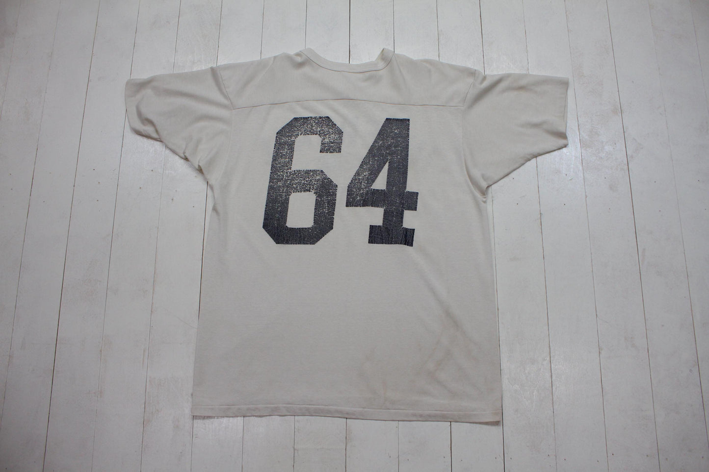 1980s Champion Cotton/Nylon Blend Football Jersey Interhall 64 Made in USA Size L/XL