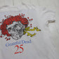 1990s Grateful Dead 25 25th Anniversary Print Skull and Roses Bertha Print T-Shirt Size XL