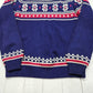 1970s/1980s JC Penney Blue Fair Isle Style Acrylic Knit Sweater Size M/L