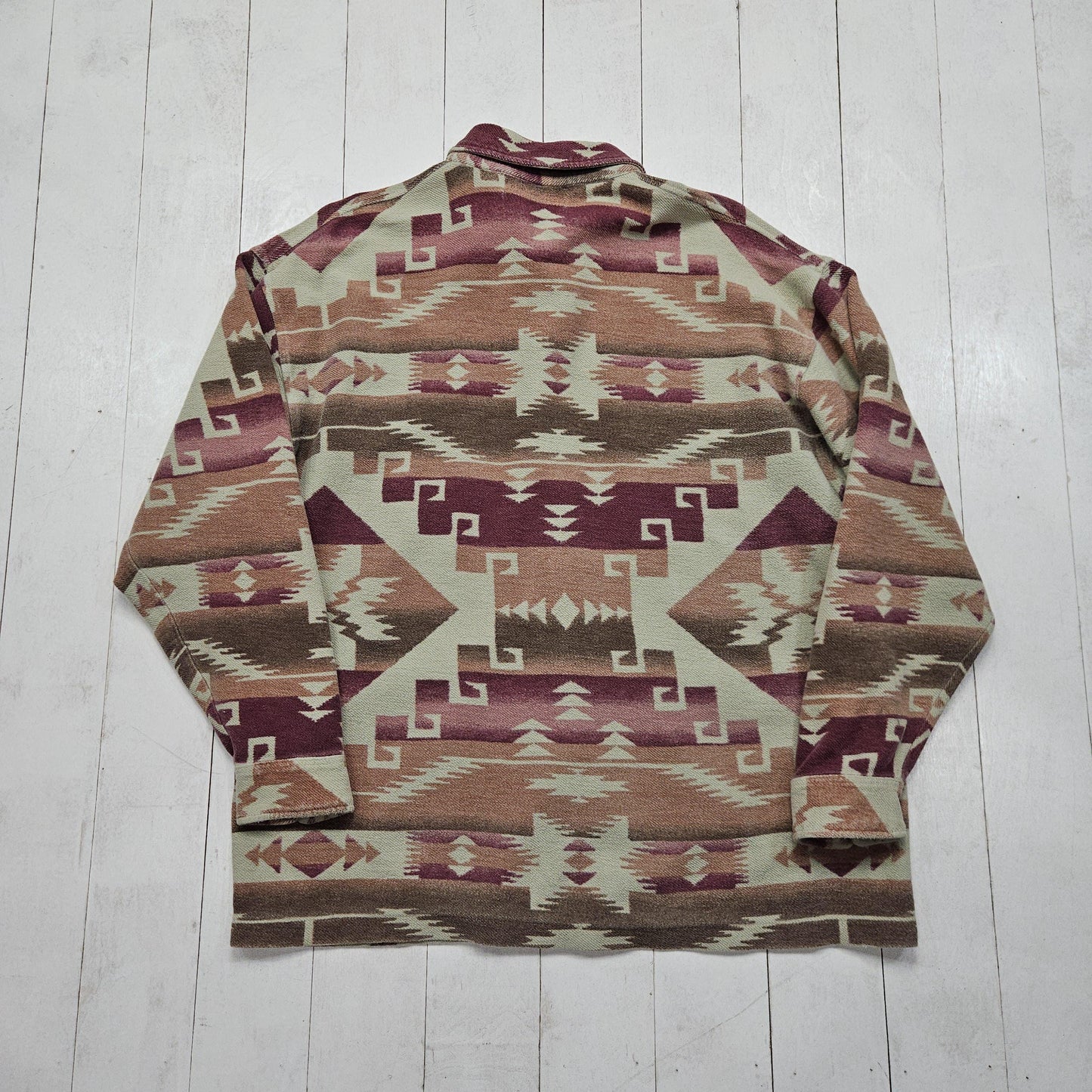 2000s Rift Valley Adventurer Knitwear Southwest Pattern Button Up Shirt Shacket Chore Jacket Size L/XL