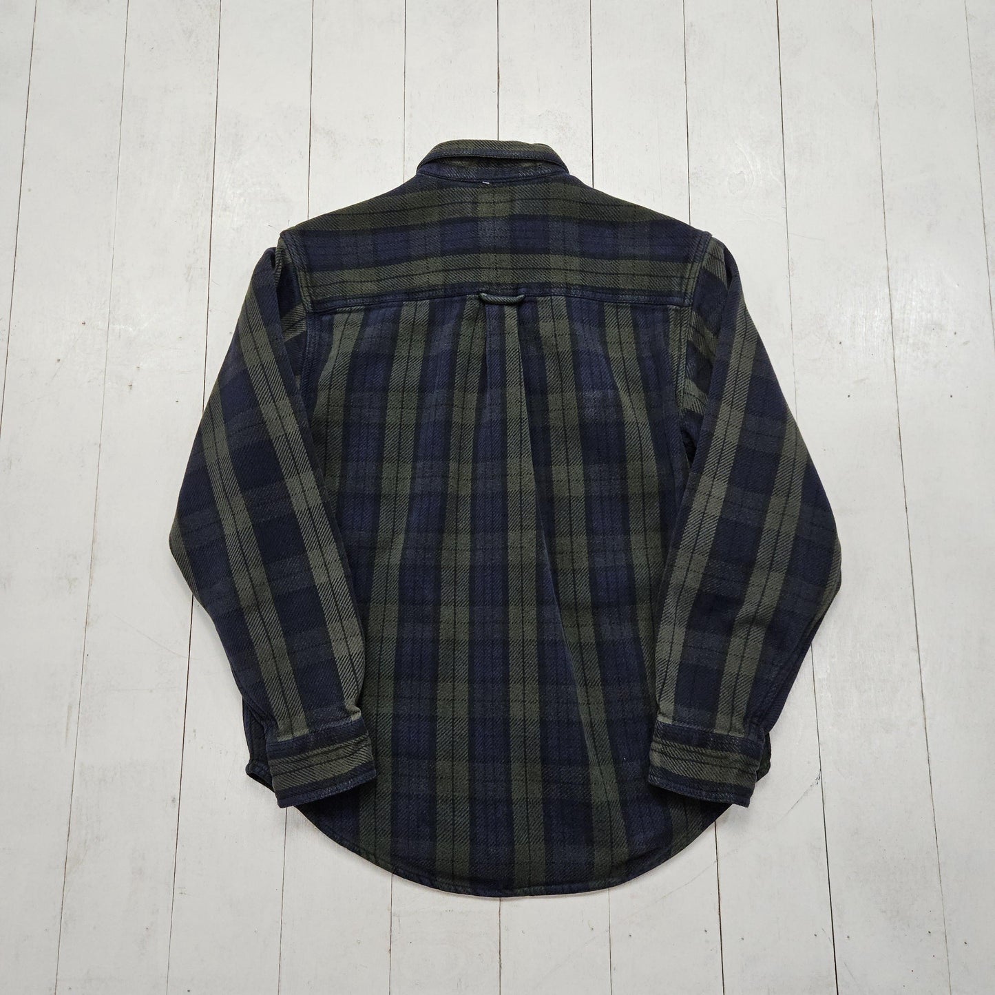 2000s Guide Series Dark Green/Navy Plaid Button Up Flannel Shirt Size S/M