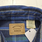 1990s 1995 St. John's Bay Heavyweight Blue Plaid Button Up Flannel Shirt Size L