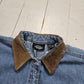 1990s Dockers Denim Button Up Shirt with Leather Collar Womens Size XXL Mens XL