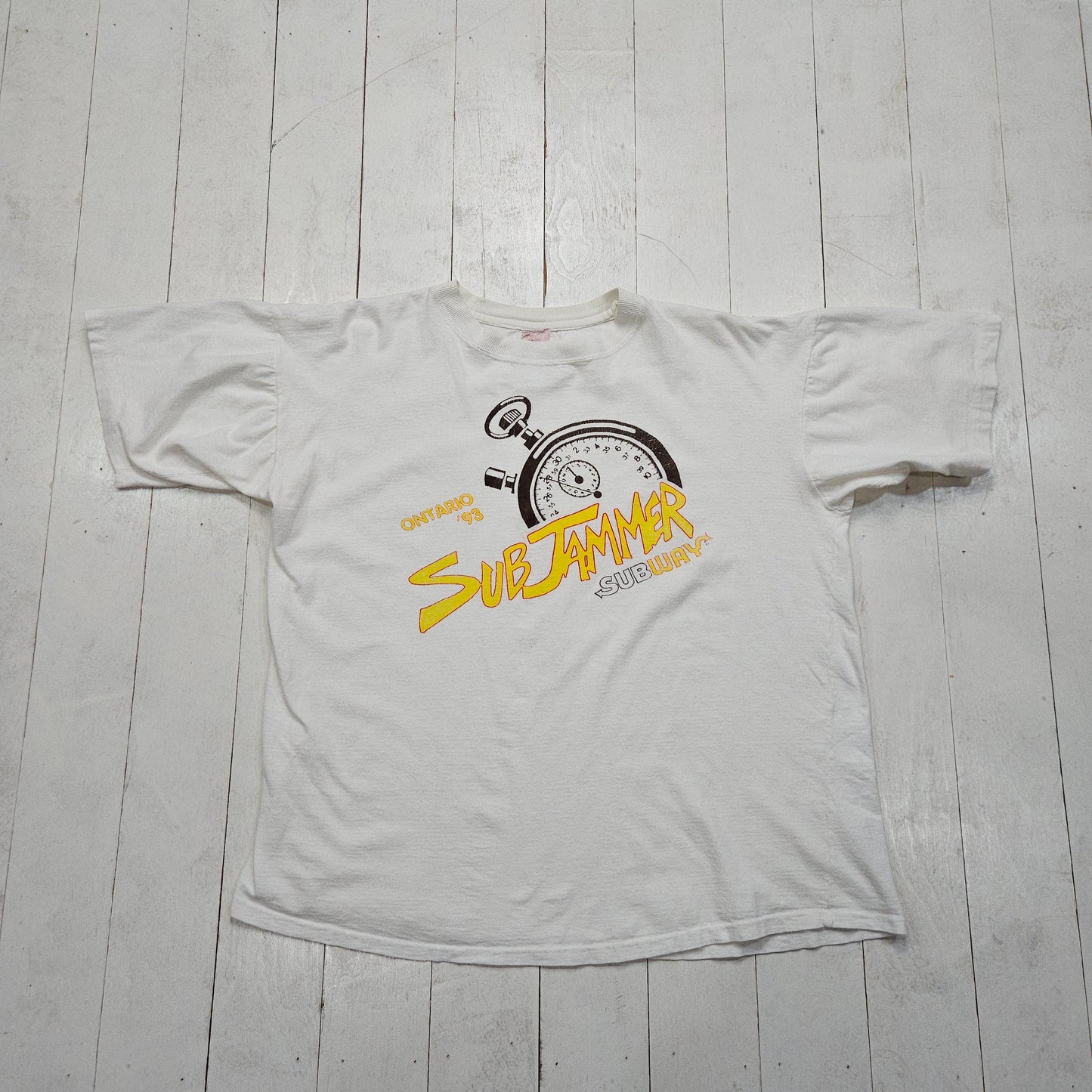 1990s 1991 Subway Sub Jammer Ontario T-Shirt Made in Canada Size L