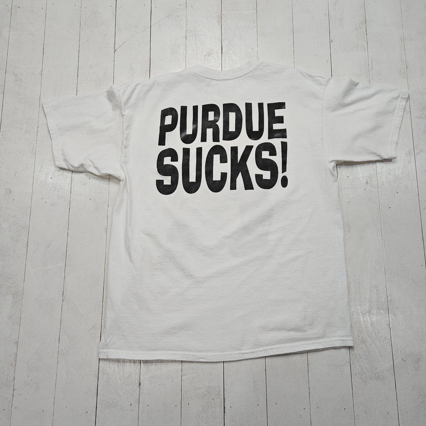 1990s/2000s Y2K Calvin and Hobbes Purdue Sucks NCAA T-Shirt Size XL