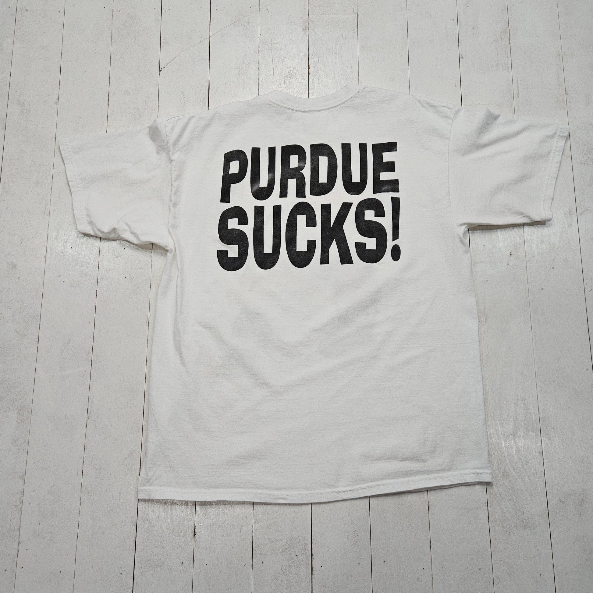 1990s/2000s Y2K Calvin and Hobbes Purdue Sucks NCAA T-Shirt Size XL