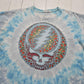 2000s 2000 Y2K Liquid Blue Grateful Dead Steal Your Face Skull Double Sided Tie Dye T-Shirt Size XL